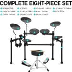 AODSK Electric Drum Set with 4 Quiet Drum Pads