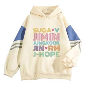 Dolpind Boys Hoodie Jimin Jungkook V Suga Sweatshirt Pullover (Beige)