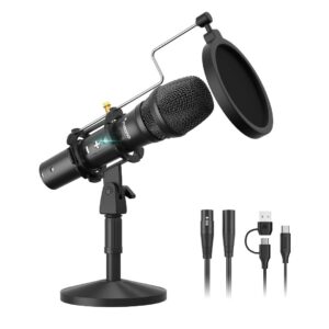 MAONO HD300T USB/XLR Dynamic Podcast Microphone Kit – Studio-Ready for Vocals