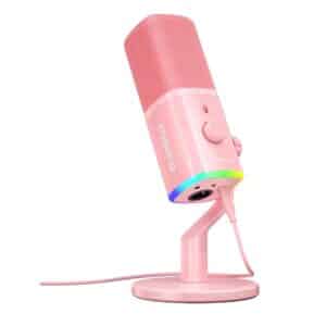 MAONO PD100X Dynamic Gaming Microphone – USB & XLR, RGB, Studio-Grade for Podcasting (Pink)