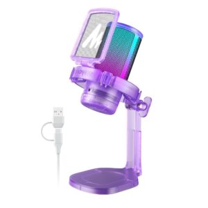 MAONO DGM20 Purple USB Gaming Microphone | Noise-Canceling Condenser Mic