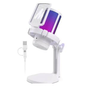 MAONO DGM20 White USB Gaming Microphone | Noise-Canceling Condenser Mic