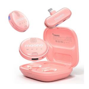 MAONO Wireless Lavalier Microphone โ Pink Edition