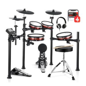 Donner DED-200 MAX Electronic Drum Set – Realistic Play, Compact Design