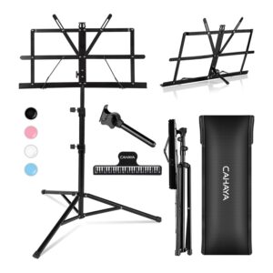 CAHAYA Dual-Use Portable Music Stand โ Stable Adjustable & Travel-Ready