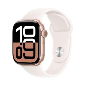 Apple Watch Series 10 โ Rose Gold with Light Blush Sport Band