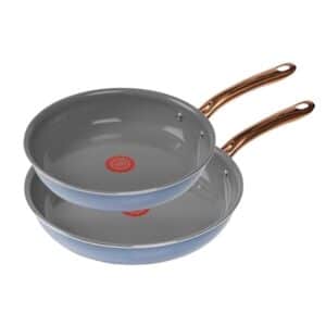 T-Fal: Preserve Ceramic Nonstick Fry Pan Set โ Blue 2-Piece