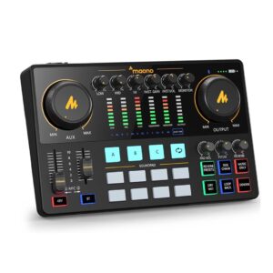 MAONO MaonoCaster AME2 | 10-Channel Podcast Mixer & Audio Interface