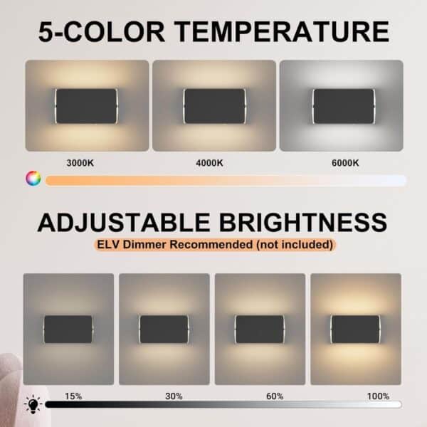 Aoceley 2-Pack Modern Indoor Led Wall Sconces-3