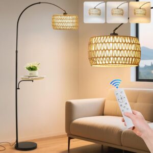 Powfloven Arc Black Boho Floor Lamp