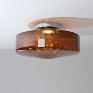 Bofea Semi Flush Mount - Amber Glass