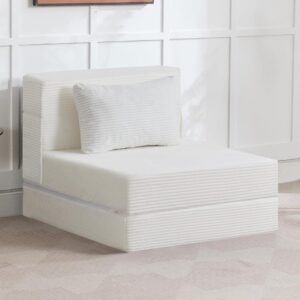 WUTUTUEE Convertible Folding Sofa Bed (White)