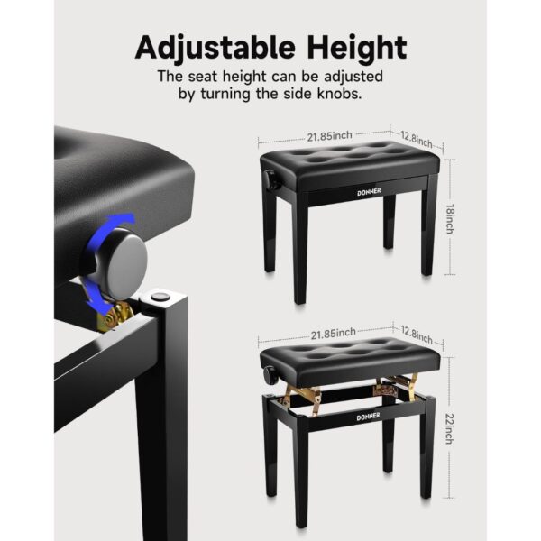 Donner Adjustable Piano Bench-3