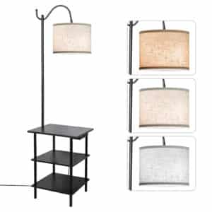 EOEYYOYB Floor Lamp with 3-Tier Shelves