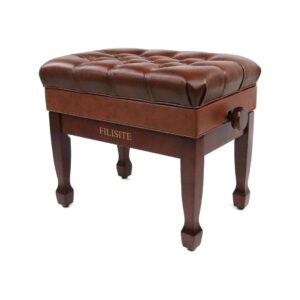 FILISITE - Leather Duet Piano Bench with Storage
