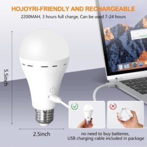 HOJOYRI 2Packs Magic Rechargeable Light Bulbs with Remote Control