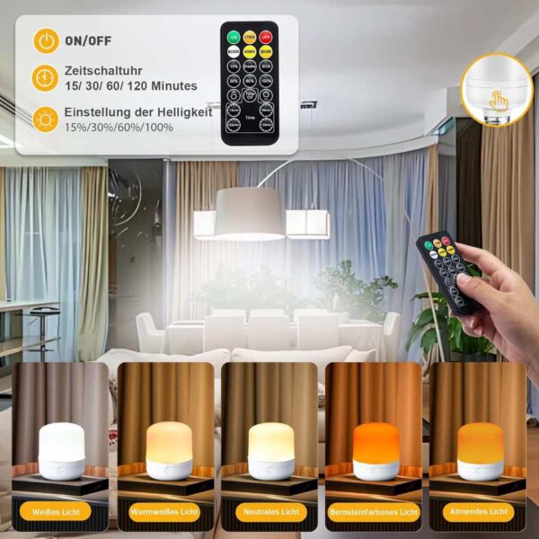 Joyes Pack of 2 USB-C Rechargeable Light Bulbs E14-2