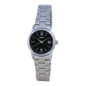 Casio LTP-V002D-1B3 Womenโs Roman Black Dial Watch