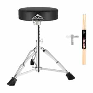 EASTROCK Padded Drum Throne โ Comfortable, Stable & Adjustable Drum Seat (Silver)