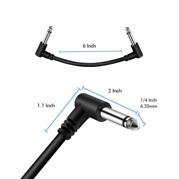 6 Pack 6 Inch Guitar Patch Cables
