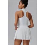 AFZ Women Pleated Tennis Skirt Set Two Piece Racerback