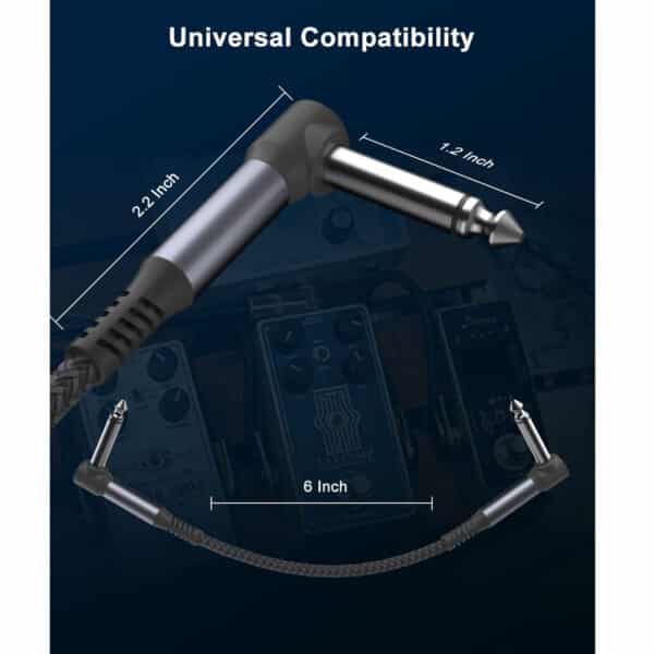 Elebase Guitar Patch Cables 6-Inch 3-Pack