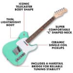 Fender Squier Debut Series Telecaster Electric Guitar - Sea Foam Green