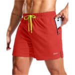 Pudolla Men's Workout Running Shorts red