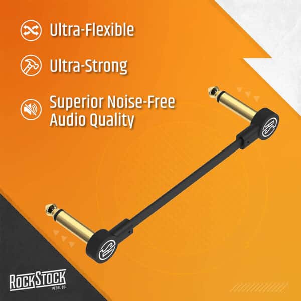 Rock Stock Guitar Flat Patch Cables (Pack of 3)