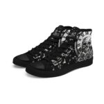 AWSOLE Store Skull High Top Sneaker for Men Women Fashion Rose Gothic Black