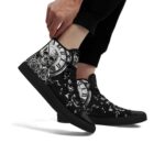 AWSOLE Store Skull High Top Sneaker for Men Women Fashion Rose Gothic Black-3