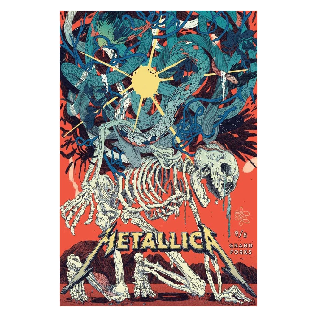 Metallica - BUY ART FOR LESS Officially Licensed Grand Forks Skeleton Crawl 24 x 36 Inch Art Poster