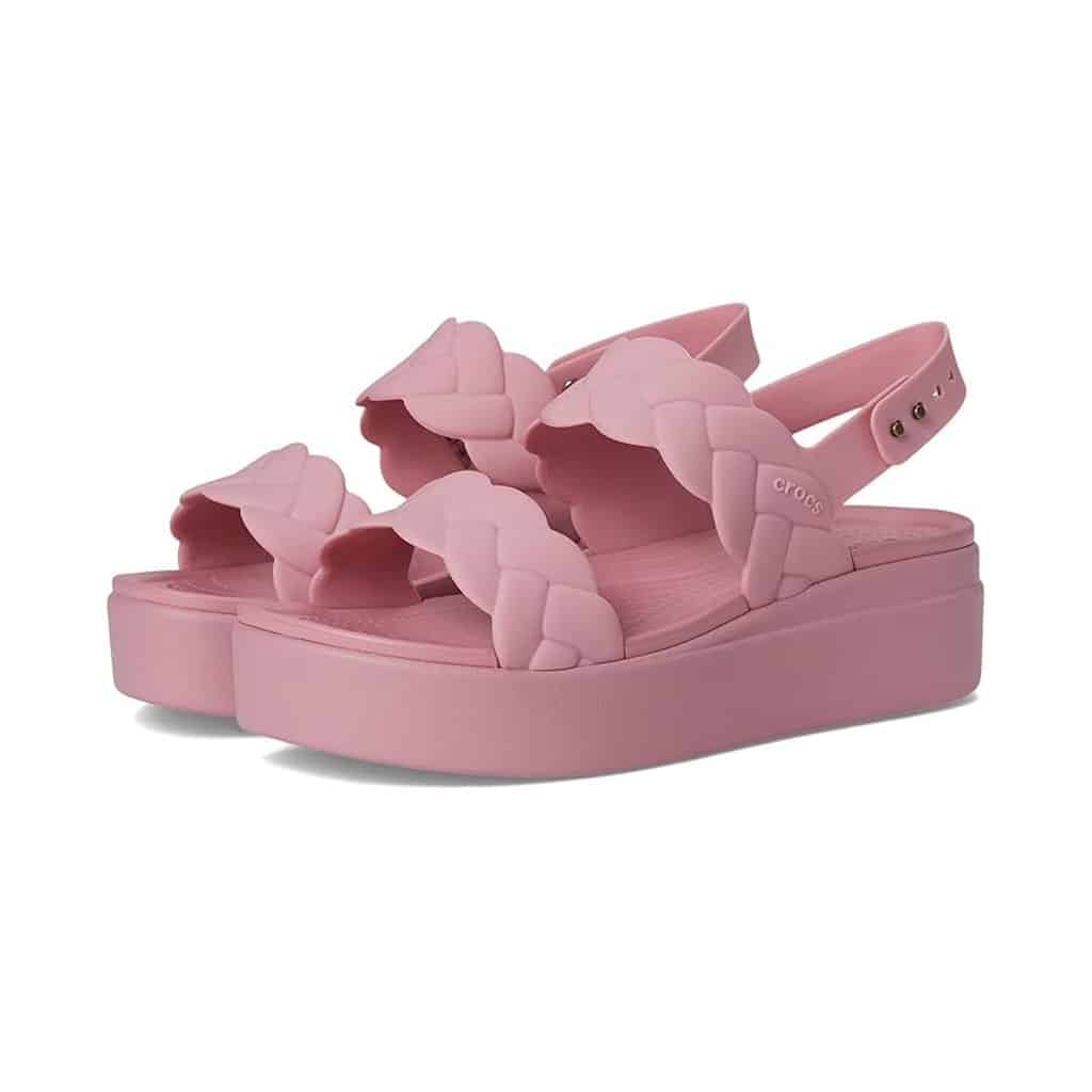 Crocs Women's Brooklyn Woven Low Wedge Sandals (Rosett Woven)