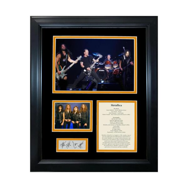 Framed Metallica Band Discography Facsimile Laser Engraved Signatures Auto