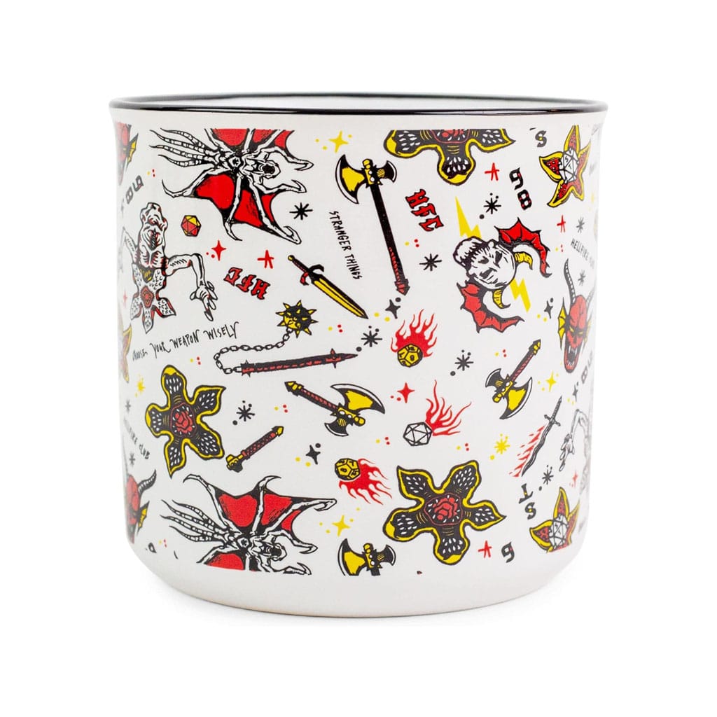 Silver Buffalo Stranger Things Hellfire Club Icons Ceramic Camper Mug