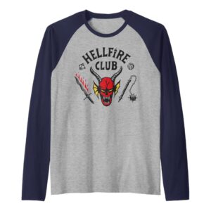 Stranger Things 4 Hellfire Club Logo Raglan Baseball Tee