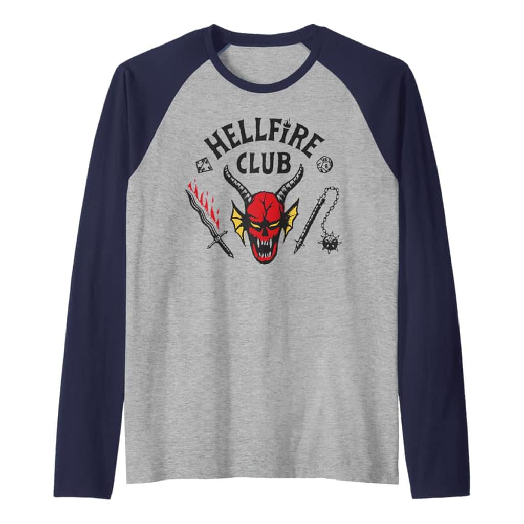 Stranger Things 4 Hellfire Club Logo Raglan Baseball Tee
