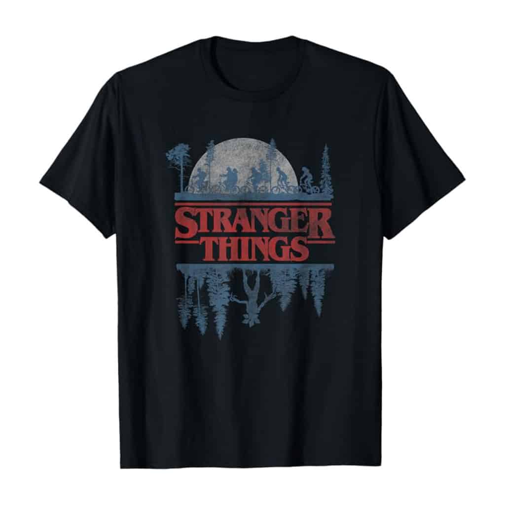 Stranger Things Blue Gradient Shadow Upside Down Logo T-Shirt