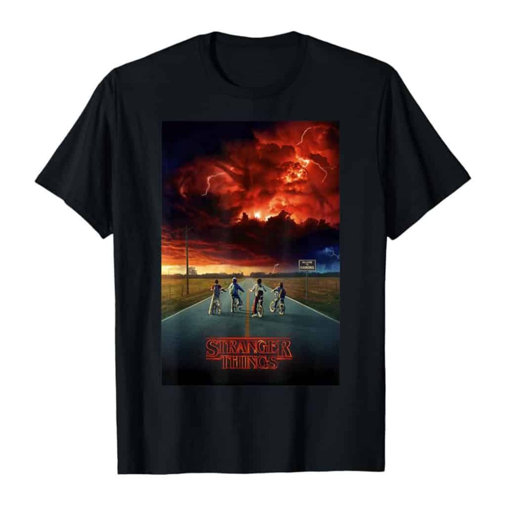 Stranger Things Demogorgon Cloud Poster T-Shirt (Black)