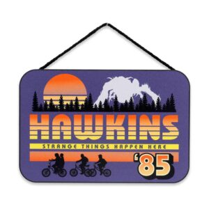 Stranger Things Hawkins '85 Hanging Wood Wall Decor - Retro Stranger Things Sign