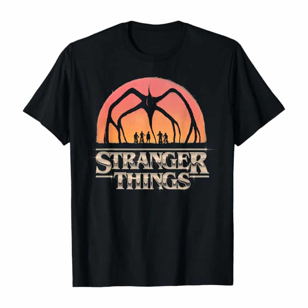 Stranger Things Season 5 Towering Mind Flayer Distressed T-Shirt (Black)