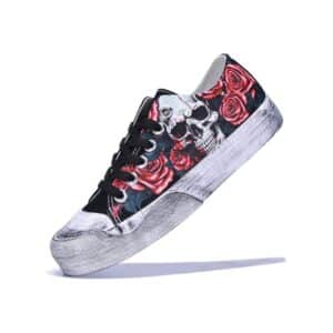 Women Gothic Skull Skeleton Canvas Sneakers Unisex