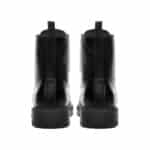 coolcustomize Custom Black Combat Boots for Women Fashion Lace-Up Skull Rose