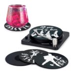 Valdivia Retro Vinyl Record Coasters with Player, 6 Pcs-2