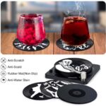 Valdivia Retro Vinyl Record Coasters with Player, 6 Pcs-3