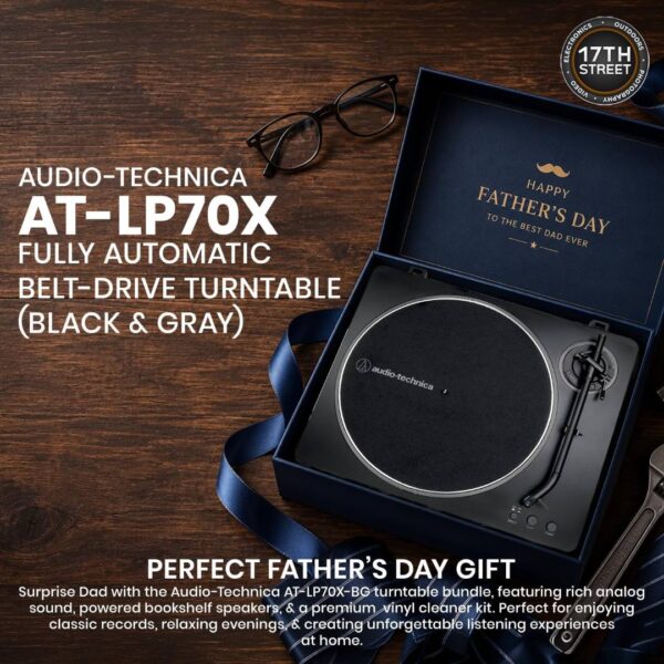 Audio-Technica AT-LP70X-BG 4-Inch Speakers (Pair) & Premium Vinyl Record Cleaner Kit - Essential Bundle Set-3