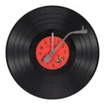 Musical Black Vinyl Record Wall Clock Battery Operated