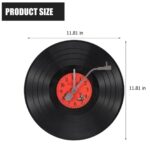 Musical Black Vinyl Record Wall Clock Battery Operated-2