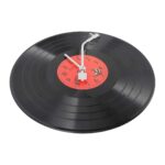 Musical Black Vinyl Record Wall Clock Battery Operated-3