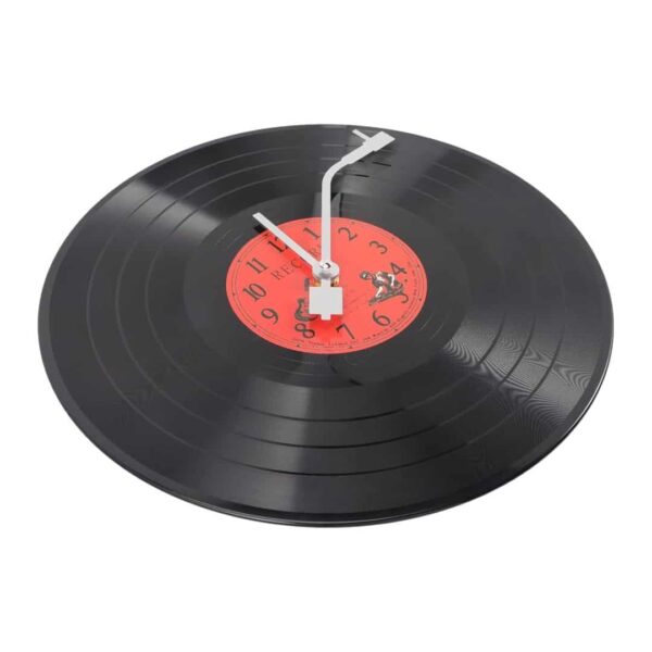 Musical Black Vinyl Record Wall Clock Battery Operated-3